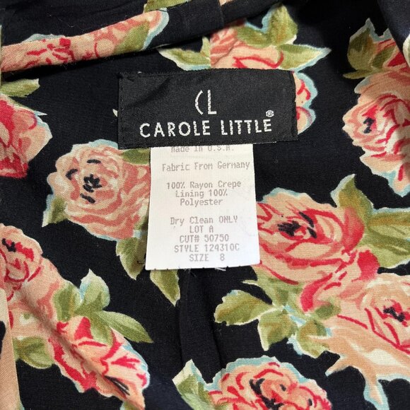 Carole Little Vintage Button Down Crop Blouse Jacket Art Deco Boho Hippie Size 8 - Picture 5 of 9